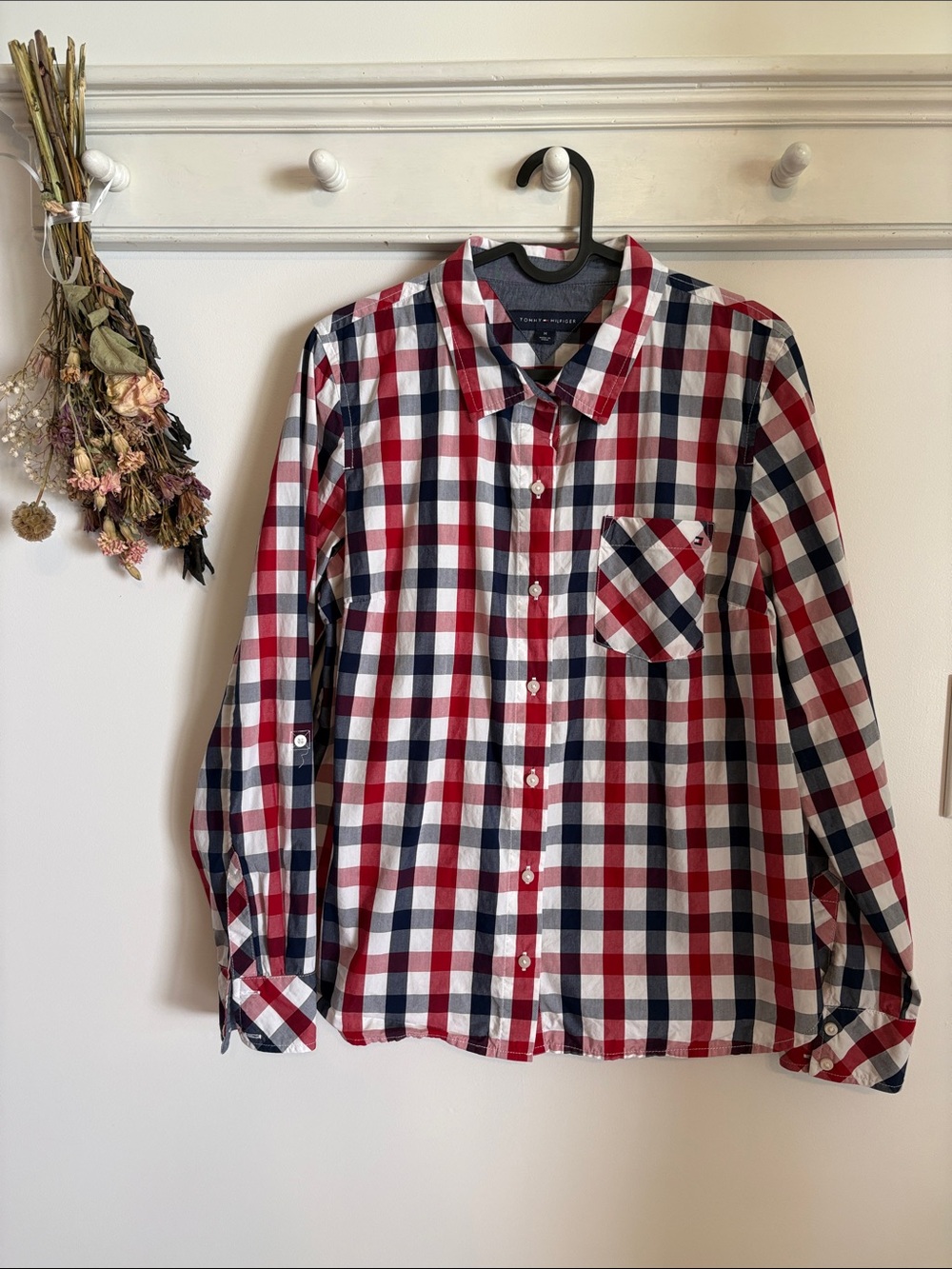 Tommy Hilfiger Red White Blue Check Button-Down Shirt